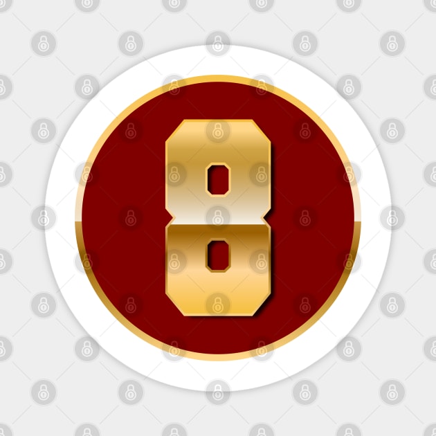 Gold Number 8 Magnet by T-Shirts Zone